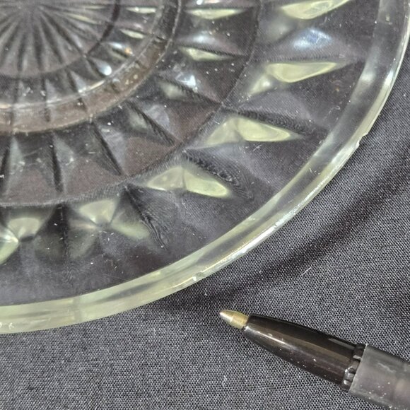 Vintage 70s Avon Fostoria Clear Cut Crystal Butter Dessert Covered Dish - Picture 5 of 9